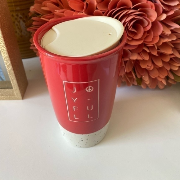 NWT STARBUCKS JOYFUL CHRISTMAS COLLECTION RED CERAMIC TRAVEL TUMBLER - Picture 2 of 5